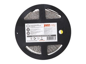 Лента светодиодная PLS2835/60(6 Вт/м, 420-480 Лм/м, 6500К, IP20, 12В (5 м в уп.) JAZZWAY (60 диод/м, холодный белый свет, 8 мм)