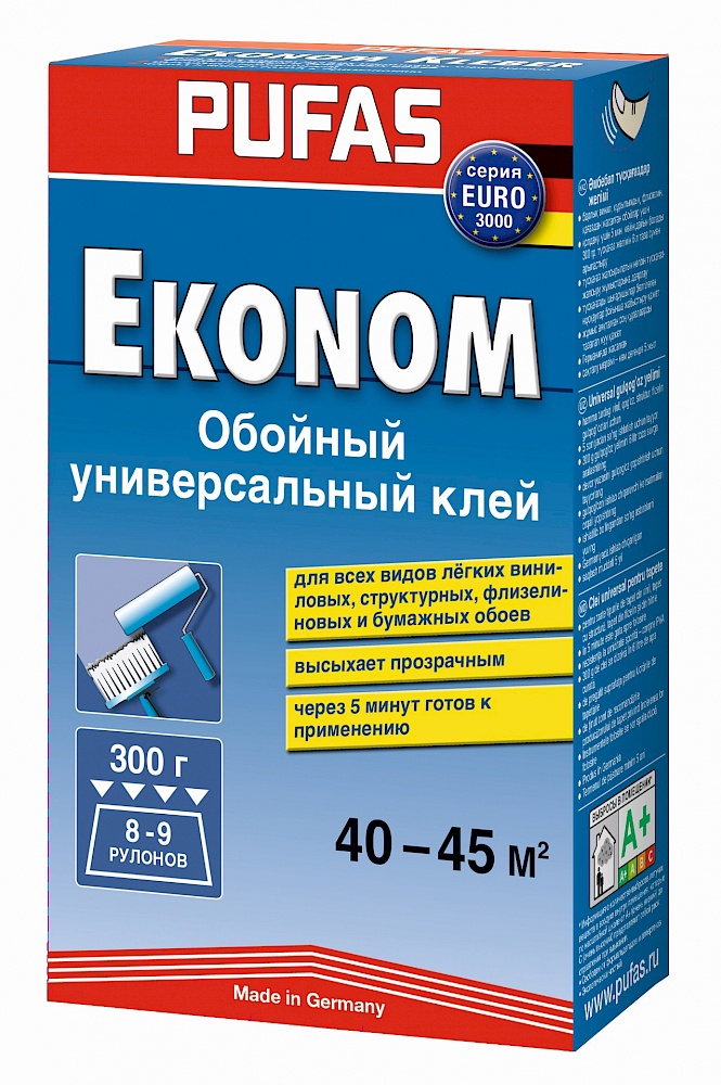 Клей обойный "PUFAS Эконом универсальный
EURO 3000", (40-45 м2), 300 г