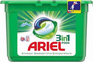 ARIEL Авт Гель СМС жидк. в растворимых капсулах Liquid Capsules Горный родник 15X25.2г