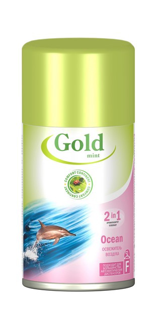Gold mint plus освежитель воздуха в аэрозольной упаковке 230мл Ocean (сменный баллон)