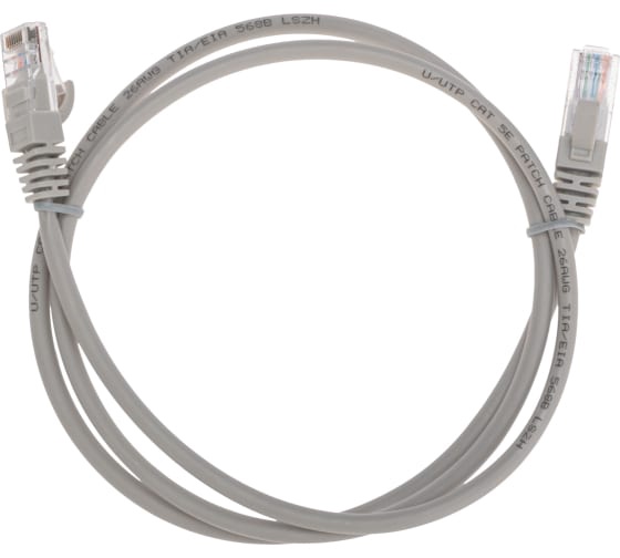 Патч-корд REXANT U/UTP, CAT 5e, RJ45-RJ45, 26AWG, LSZH, 1 м серый арт. 02-0100-1 