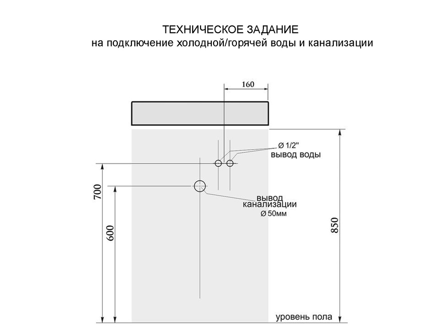 Раковина BRS-6060 Gloss белый