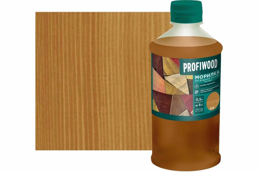 Морилка на водной основе PROFIWOOD, дуб 0.5 л. / 0.5 кг.