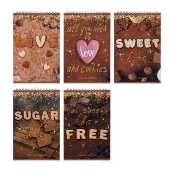 Блокнот А6 на гребне SWEET LIFE 40 л в клетку арт. 3-40-724 