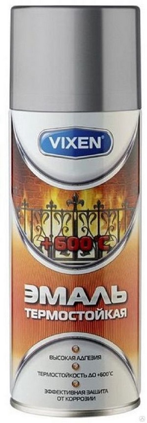 VIXEN Эмаль термостойкая, графит, аэрозоль, 520мл