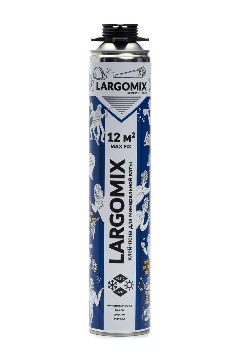 Монтажная пена-клей LARGOMIX MAX FIX(для утепл) 820мл