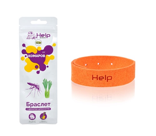 Браслет от комаров из микрофибры, 230х18х1 мм, HELP