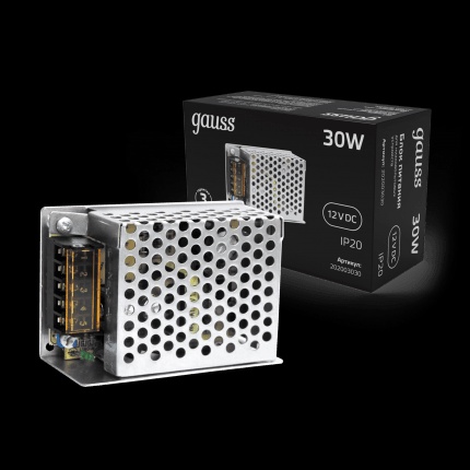 Блок питания Gauss 30W, 12V, IP20 арт. 202003030" 