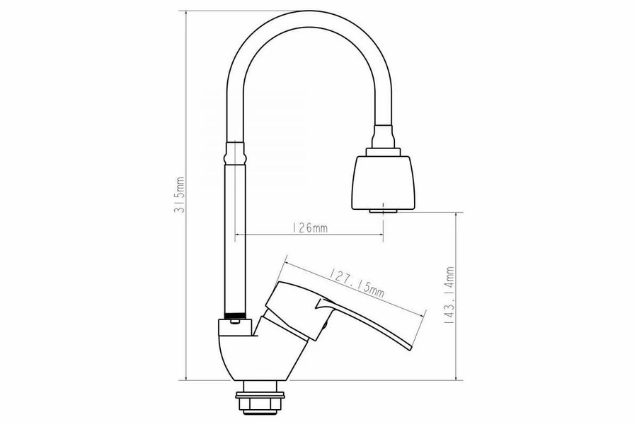 Смеситель для кухни ECONOCE D40-A серия 320 хром арт. EC0324 