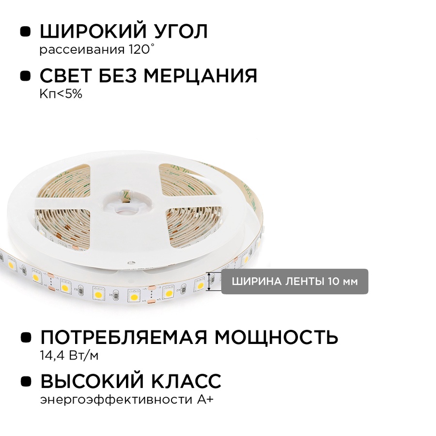 Комплект светодиодной ленты (блок/коннектор) IP20, 5 м, 12В, 60 д/м арт. smd 5050 10-15 