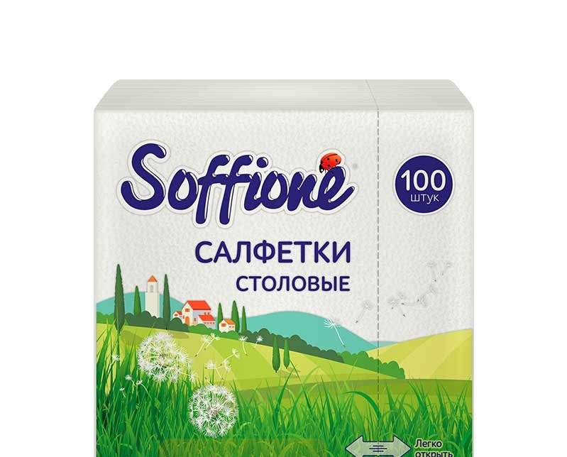 Салфетки бум. Soffione 24х24 100 лист 