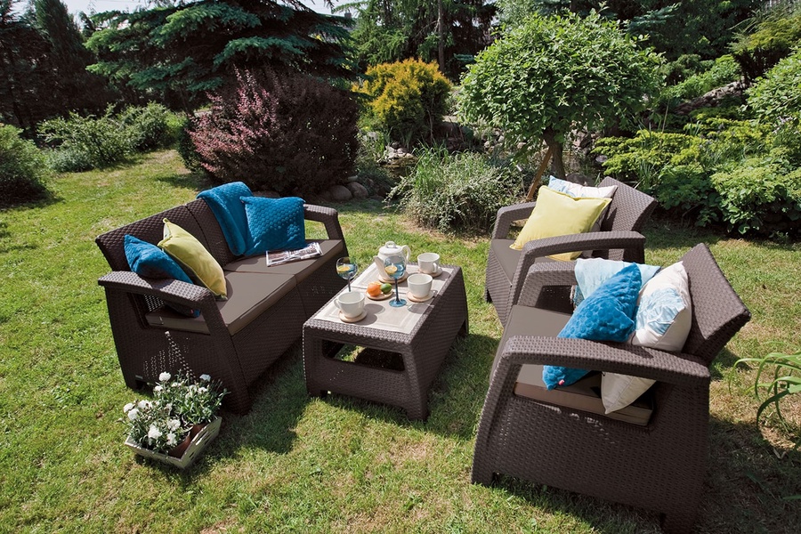 Комплект мебели Cortu Set В стиле РОТАНГ темн.-кор. арт. 223201 
