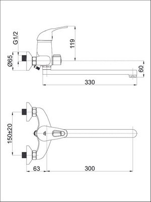 Смеситель P-11/C STAR для ванны P11CK01