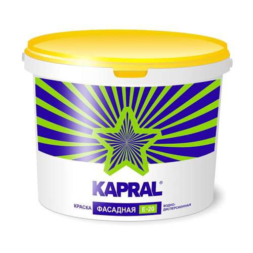 Белая матовая водно-дисперсионная краска для фасадов Kapral E 20 3,75кг