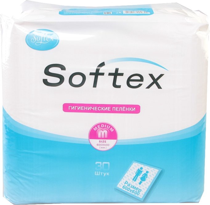 Пеленки впитывающие Softex 60х60 см. 10 шт.