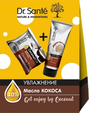 Набор для ухода за кожей с маслом кокоса Dr. Sante Крем-мыло 100г + крем для рук 75 мл