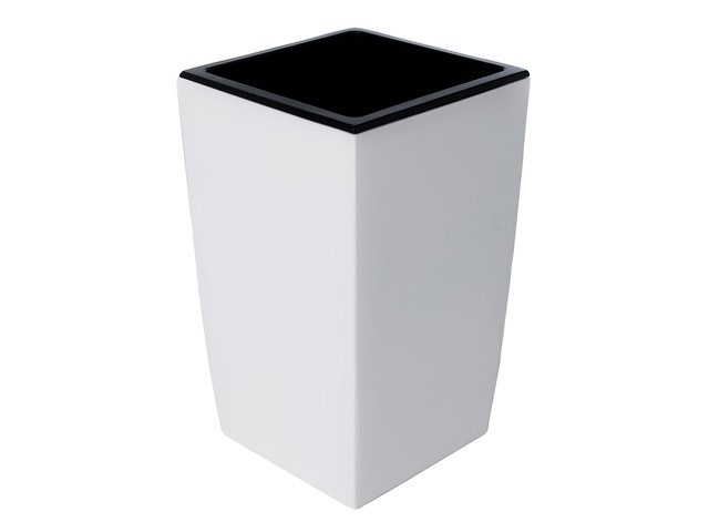 Кашпо для цветов со вставкой "Жасмин" 160х160х260 мм, вставка 150мм белый, 65003 