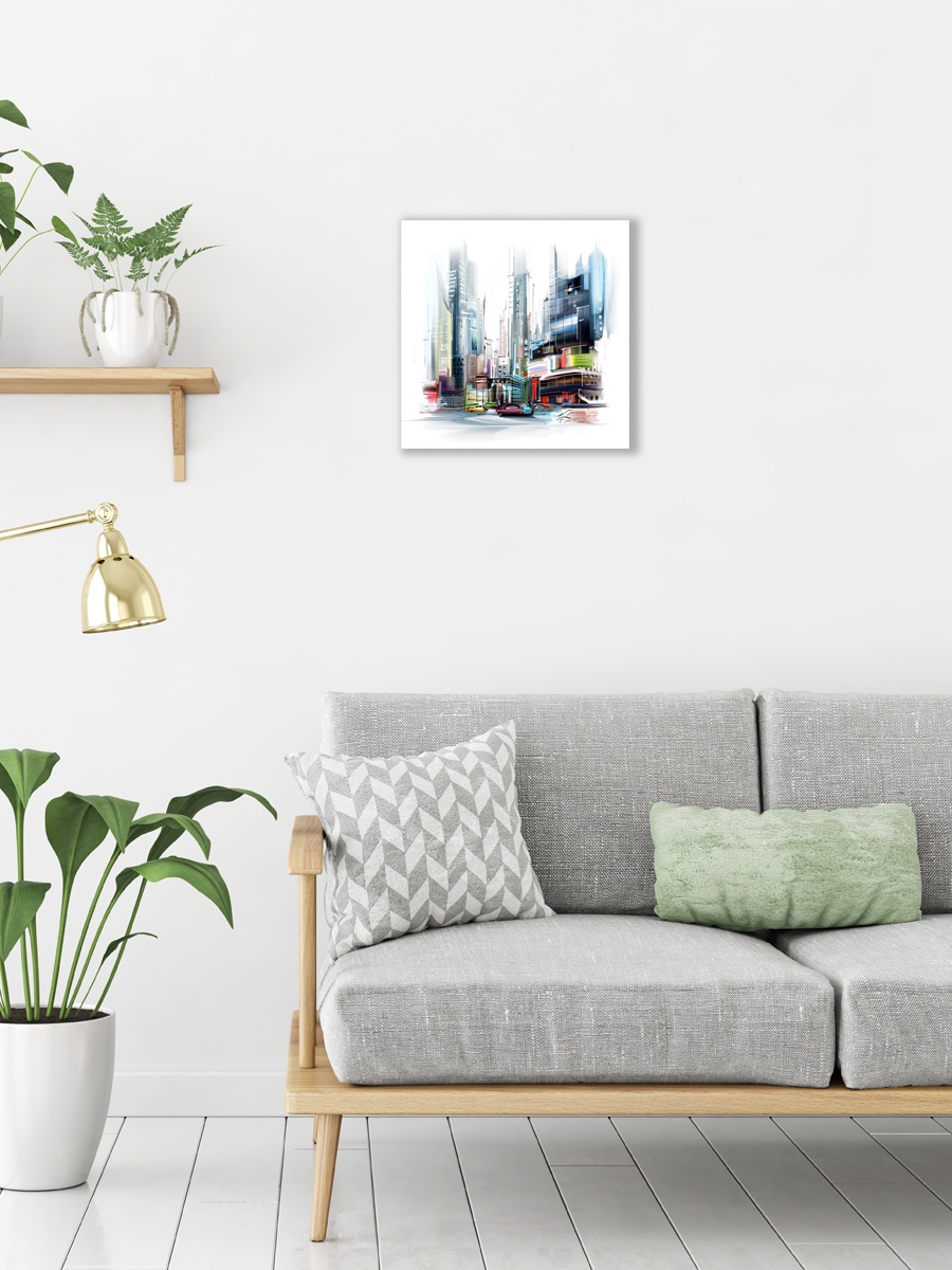 Картина на стекле 40х40 "Город 1". Артикул MI-02-126-03