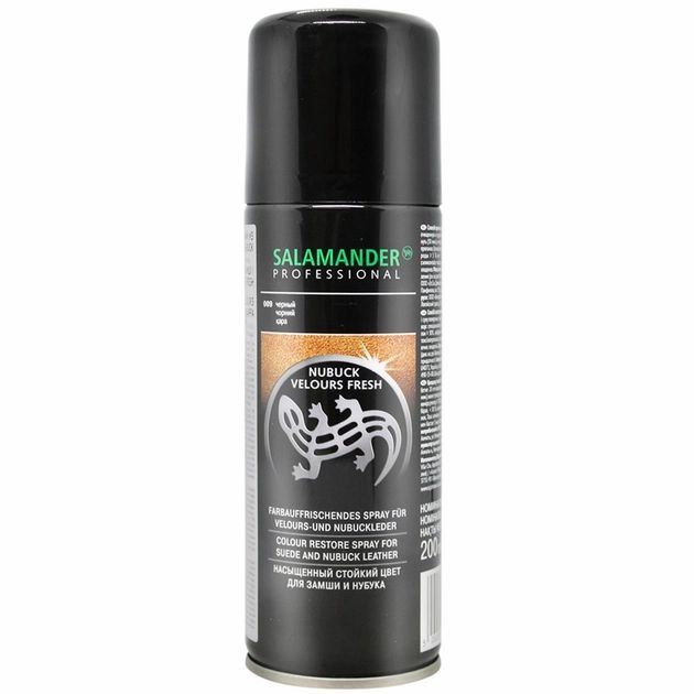 Краска-восстановитель цвета для замши и нубука Salamander Professional SCJ Nubuck Velours черная 200 мл.