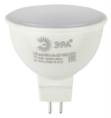 Лампочка светодиодная ЭРА LED MR16-7w-827-GU5,3R софит теплый белый с 7Вт арт.EAN-13 