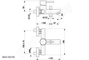 Смеситель для  ванны NEDA 5824-010-00
