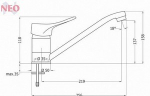 Смеситель  VERO для кухни BOW 060M