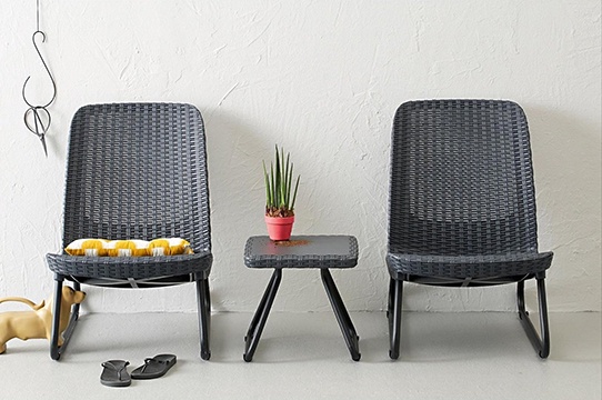 Набор уличной мебели Rio Patio set графит 2 кресла + столик арт. 211429 
