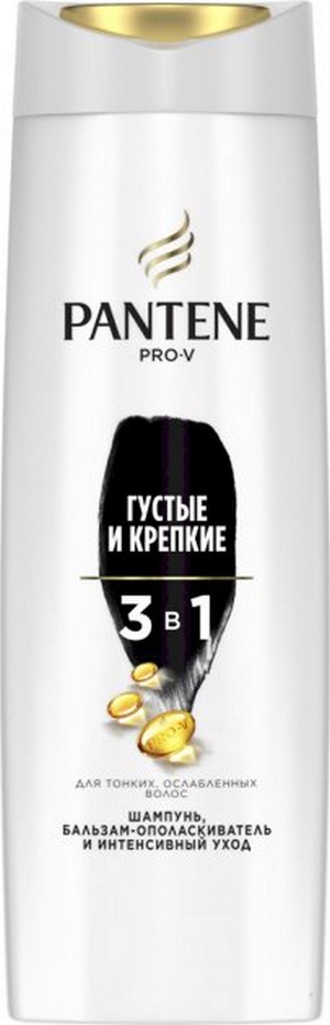 PANTENE Шампунь/бальзам-ополаскиватель/интенсивный уход 3в1 Густые и крепкие 360мл