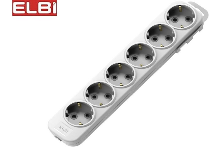 Колодка EL-BI Myra 6 гн с/з белая арт. 527-010200-601