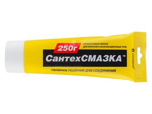 Смазка силиконовая канализационная "СантехСмазка" 250 г (Смазка канализационная в тубе 250 г) (Сантехкреп)