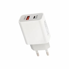 Устройство сетевое зарядное REXANT USB-A+USB-C адаптер 18W белый арт. 18-2216 