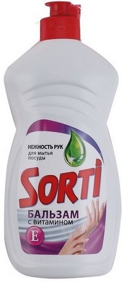 Sorti средство для мытья посуды жидкое Бальзам 450г с витамином Е (1090-3)