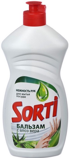 Sorti средство для мытья посуды жидкое Бальзам 450г с Алоэ Вера (1092-3)