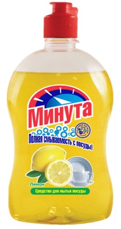 Минута средство для мытья посуды 500 г лимон