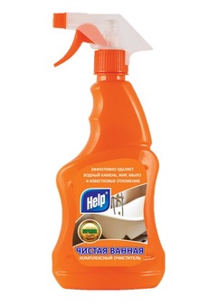 Help средство чистящее для ванных комнат с распылителем Чистая ванна  500 г комплексный очиститель