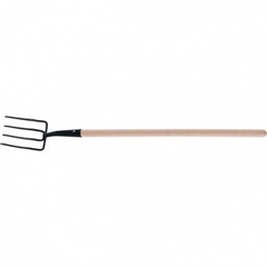 Вилы 4 - х рогие, огородные, 175 х 220 х 1320 мм, кованые, деревянный черенок, Арти, Россия