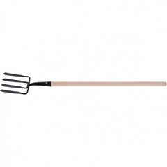 Вилы 4 - х рогие, копальные, 190 х 220 х 1320 мм, кованые, деревянный черенок, Арти, Россия