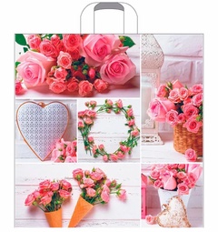 Пакет ПЭ Романтичная роза 45х45+3 (60) арт. ПТЛ51558 