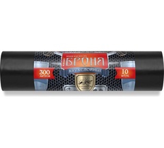 Мешки мусора БРОНЯ черные РОМАШКА 300л 10шт 