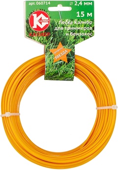 Леска триммерная Калибр Звезда-2,4/15 желтая арт. 60714 