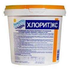 Средство для очистки воды Хлоритэкс в таблетках по 20 г. банка 800 г.