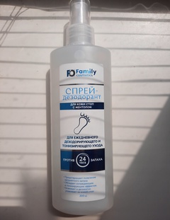 Дезодорант спрей для ног Family Cosmetics Ментол 0,2л 