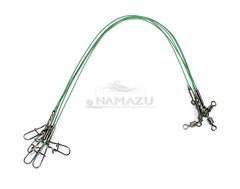 Поводок NAMAZU Leader 1х7 Nylon Coated Green 0,39х30 см сталь 3 шт арт. N-LS39-30BH1/0L 