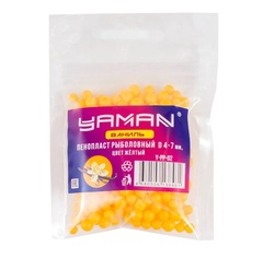 Пенопласт рыболовный Yaman Ваниль d 4-7 мм цвет жёлтый 250 шт арт. Y-PP-02 