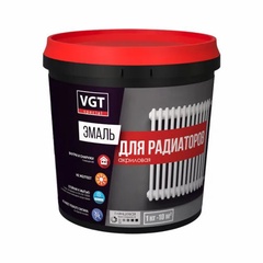 Эмаль для радиаторов VGT "Профи" полуглянцевая супербелая 1 кг.
