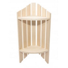 Полка для бани и сауны угловая COOPER  двухуровневая 190х190х500 мм. арт. МП-55 