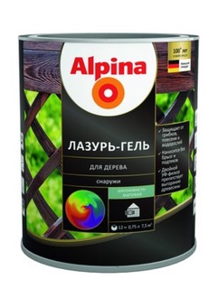 Средство защитно - декоративное Альпина Лазурь-гель для дерева орех 0,75 л