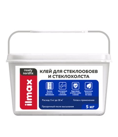 Клей для стеклообоев и стеклохолста «ilmax ready nordfix» 5кг