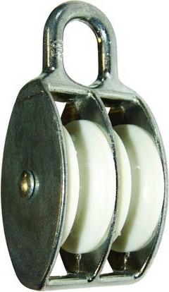 Блок двойной PULLEY ZP 15 мм, с нейлоновым колесом 