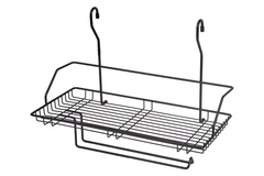 Корзина на рейлинг одинарная + бумага черный арт.CWJ220 